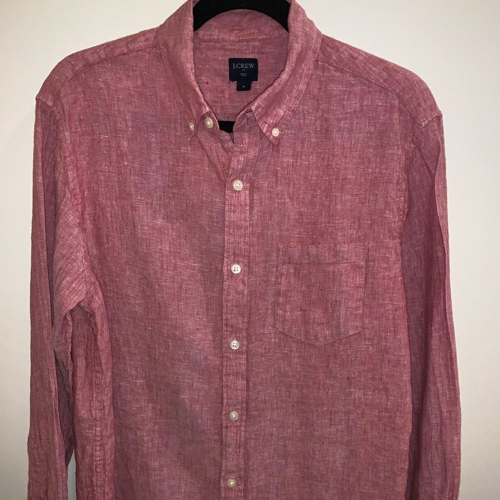J Crew linen long sleeve button down